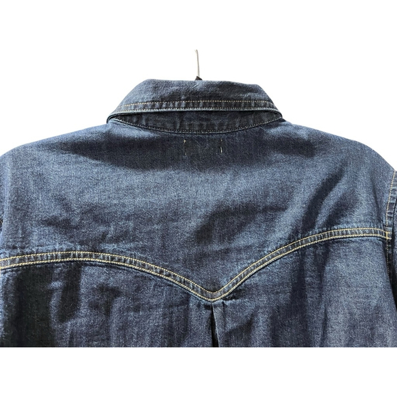 Levi's NWT Western Dark Wash Denim Jean Button Down Shirt Size Small Blue Rodeo - Picture 6 of 6